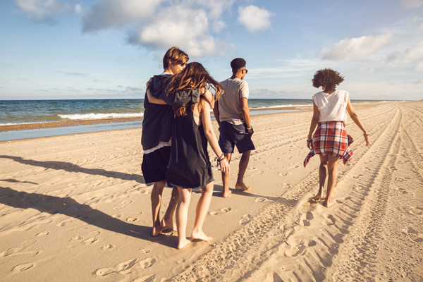 Teenagers on the beach